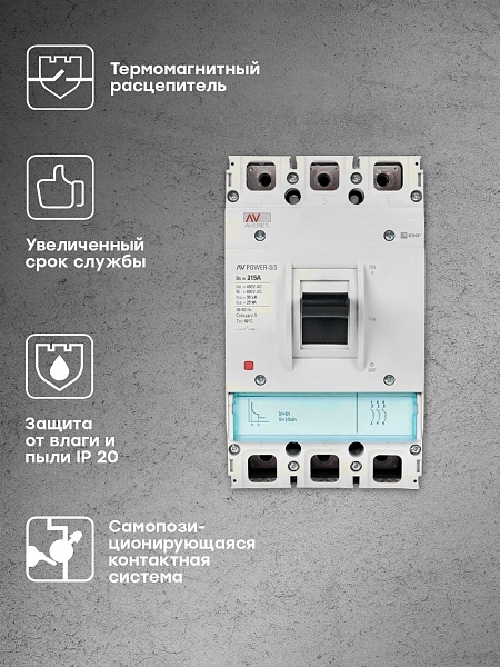 Выключатель автоматический в литом корпусе AV-POWER-3/3 315А 35кА TR EKF