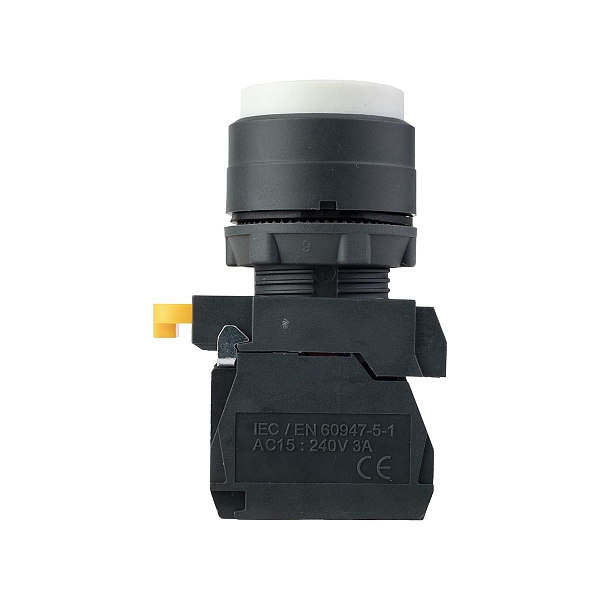 Кнопка выпирающая SB-35 с фиксацией 1NO+1NC белая IP65 EKF