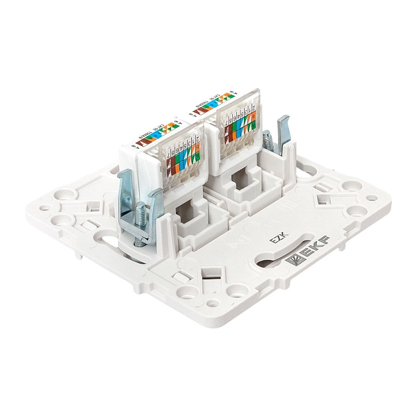 Стокгольм Механизм розетки RJ-45 2-местной белый EKF