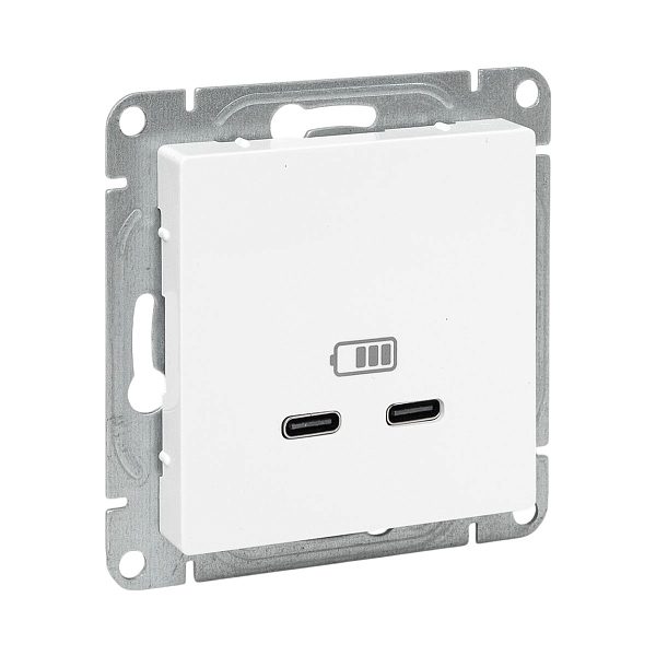 Механизм розетки USB-C - 2шт, белый Эпика EKF