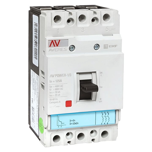 Выключатель автоматический в литом корпусе AV-POWER-1/3 125А 35кА TR EKF