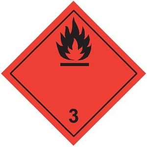 Знак наклейка для маркировки опасных грузов "Кл.3" (250x250) ГОСТ 19433-88 EKF PROxima