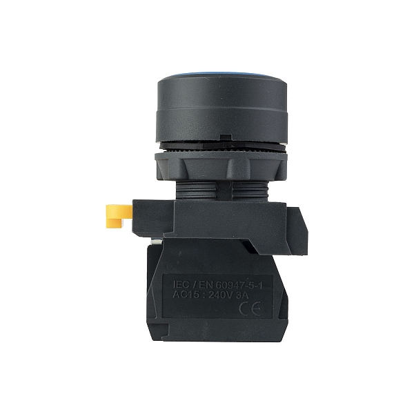Кнопка SB-31 плоская с фиксацией 1NO синяя IP65 EKF