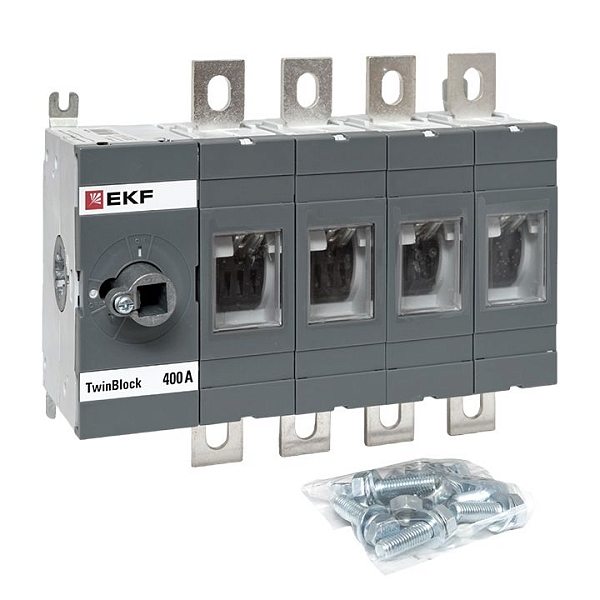 Рубильник 400A 4P без рукоятки управления TwinBlock EKF