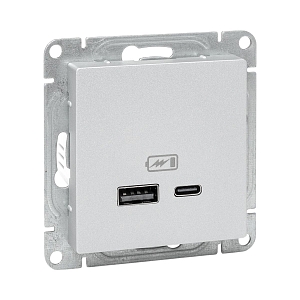 Механизм розетки USB-A+С, алюминий Эпика EKF