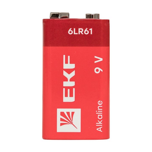 Алкалиновая батарейка типа 9V(6LR61) блистер 1шт. EKF