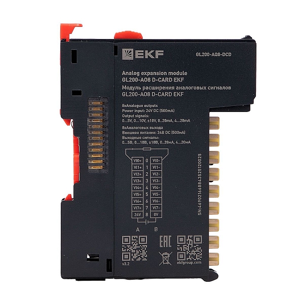 Модуль расширения аналоговых сигналов GL200-AO8 D-CARD EKF