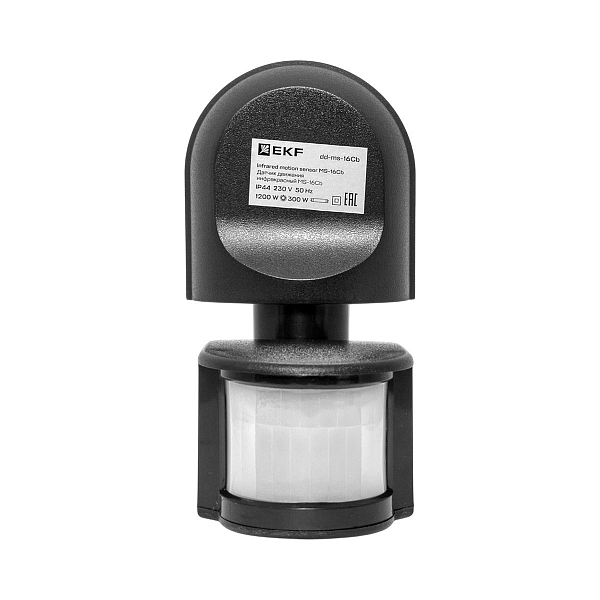 ИК датчик движения наст. 1200Вт 180гр. до 12м IP44 MS-16Cb черный EKF PROxima