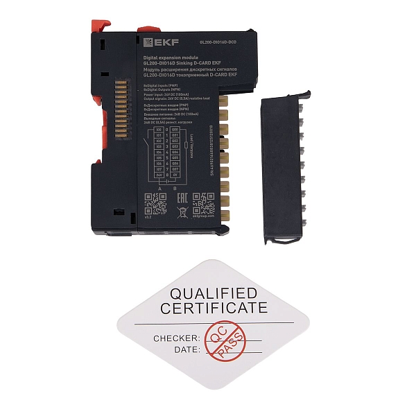 Модуль расширения дискретных сигналов GL200-DIO16D токоприемный D-CARD EKF