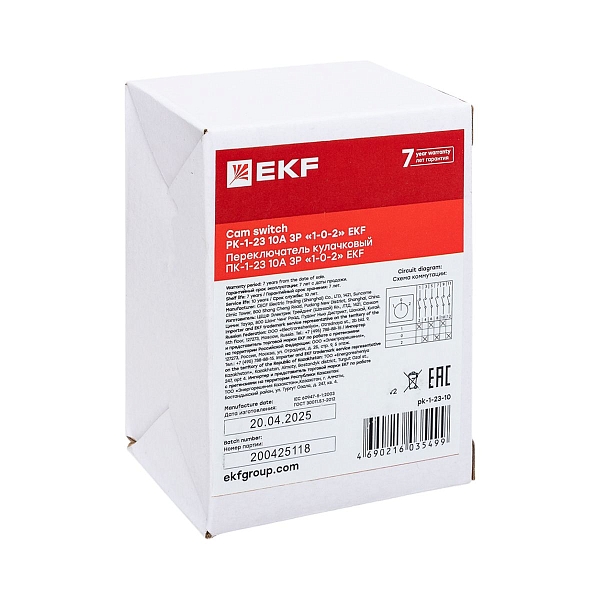 Переключатель кулачковый ПК-1-23 10А 3P "1-0-2" EKF PROxima