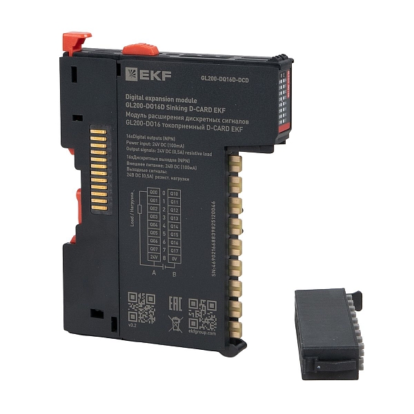 Модуль расширения дискретных сигналов GL200-DO16 токоприемный D-CARD EKF