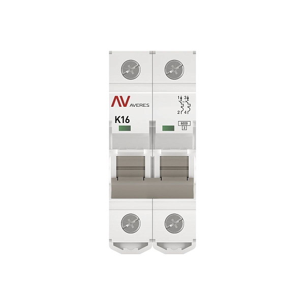 Выключатель автоматический AV-6 2P 16A (K) 6kA EKF AVERES