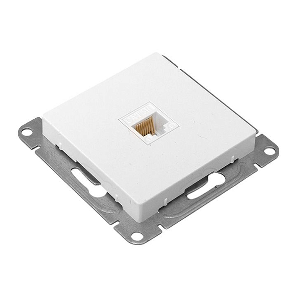 Механизм розетки RJ45 (cat5), белый Эпика EKF