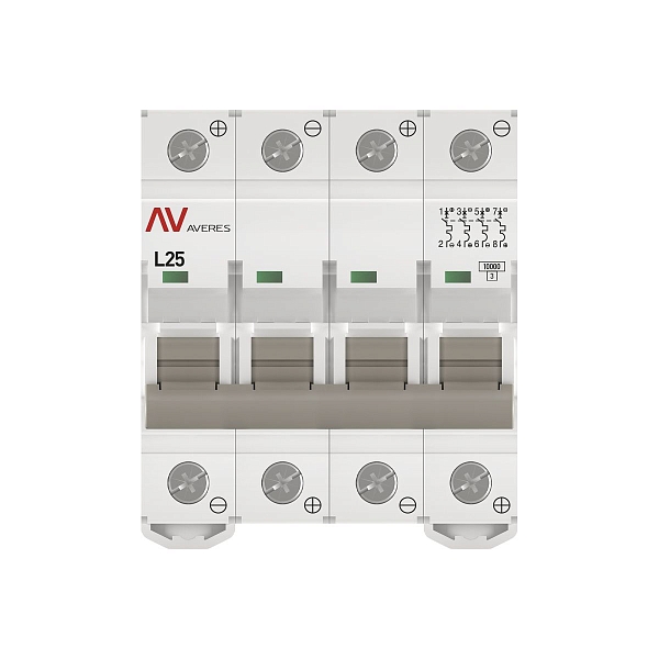 Выключатель автоматический AV-10 DC 4P 25A (L) 10kA EKF AVERES