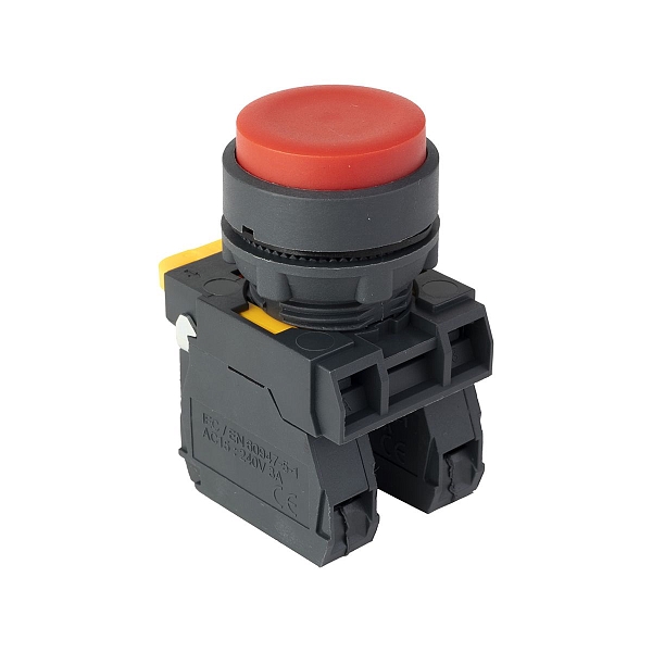 Кнопка выпирающая SB-25 без фиксации 1NO+1NС красная IP65 EKF