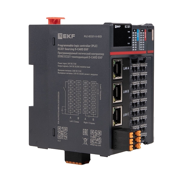 Программируемый логический контроллер (ПЛК) EC321 токоподающий D-CARD EKF