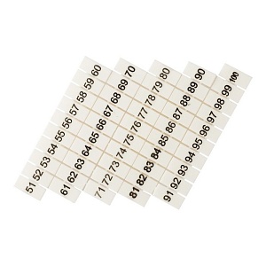 Маркеры для UT/ST/Push-in 2,5 с нумерацией 50-100 (100 шт.) EKF