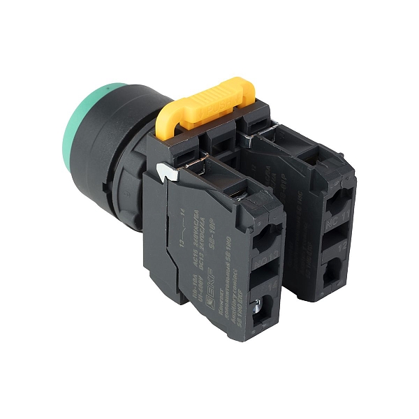 Кнопка выпирающая SB-35 с фиксацией 1NO+1NC зеленая IP65 EKF