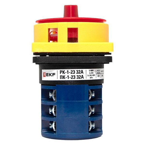 Переключатель кулачковый ПК-1-23 32А 3P "1-0-2" с блокировкой IP65 EKF PROxima