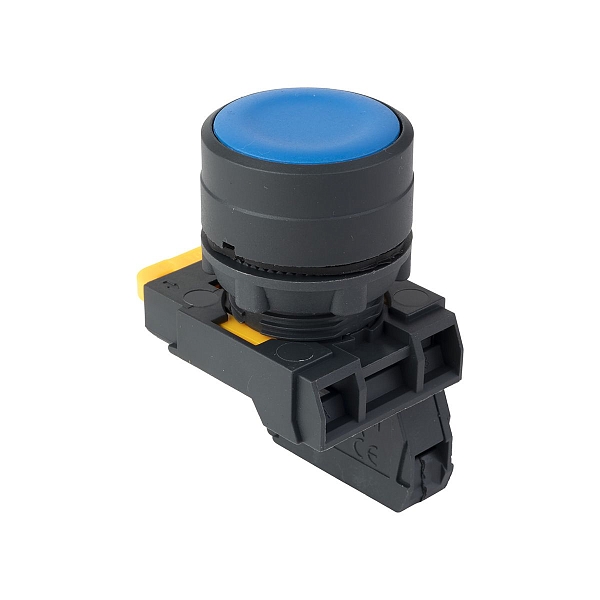 Кнопка SB-31 плоская с фиксацией 1NO синяя IP65 EKF