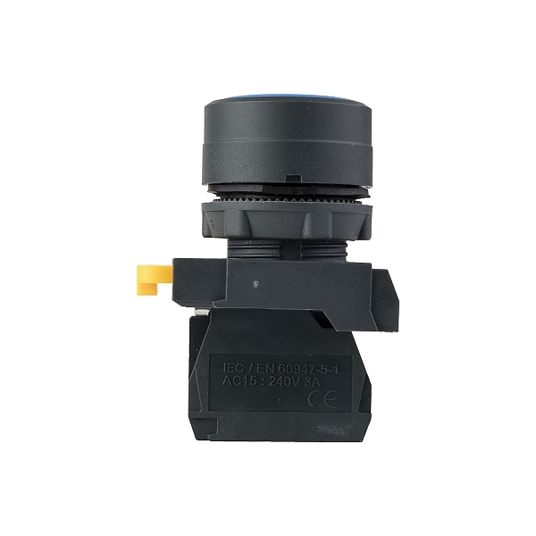 Кнопка SB-31 плоская с фиксацией 1NС синяя IP65 EKF