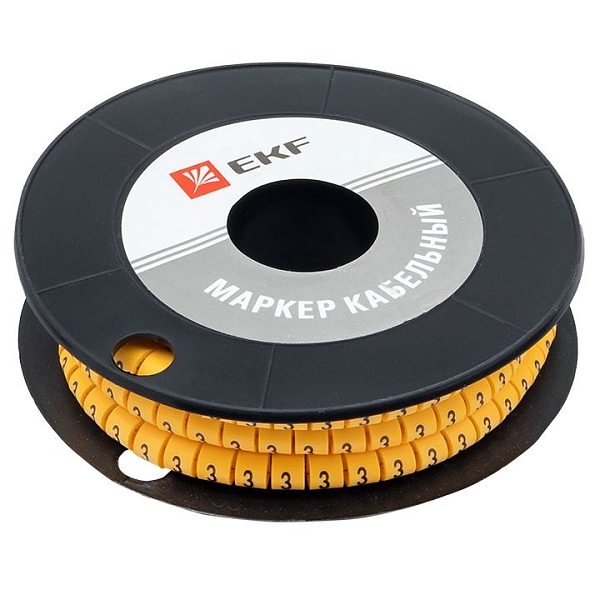 Маркер кабельный 6,0 мм2 "3" (350 шт.) (ЕС-3) EKF PROxima