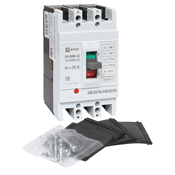 Автоматический выключатель ВА-99МL 63/ 32А 3P 15кА EKF Basic