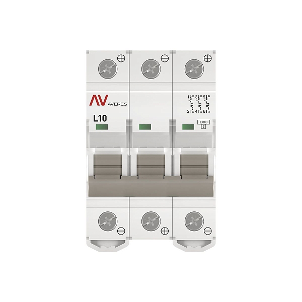 Выключатель автоматический AV-10 DC 3P 10A (L) 10kA EKF AVERES