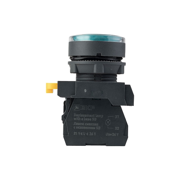 Кнопка SB-27 плоская без фиксации c подсветкой 24V DC 1NO зеленая IP65 EKF