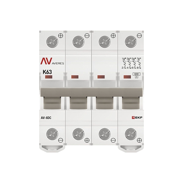 Выключатель автоматический AV-6 DC 4P 63A (K) 6kA EKF AVERES