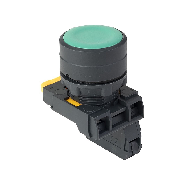 Кнопка SB-31 плоская с фиксацией 1NС зеленая IP65 EKF