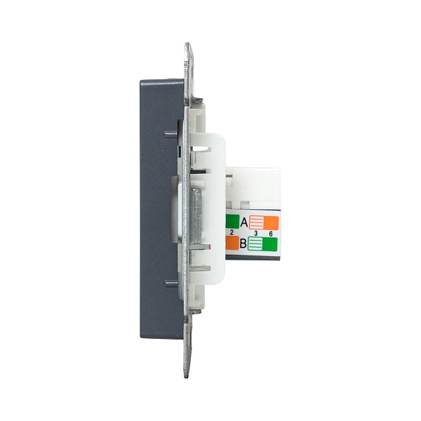 Механизм розетки RJ45 (cat5), графит Эпика EKF