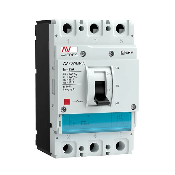 Выключатель автоматический в литом корпусе AV-POWER-1/3 25А 35кА TR EKF