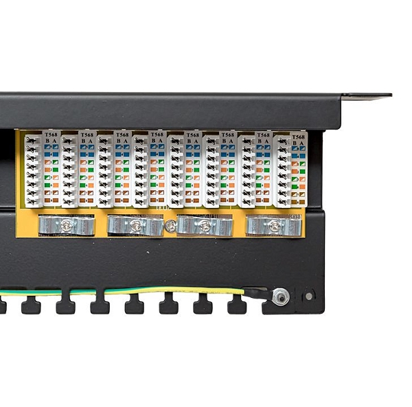 Патч-панель TERACOM CS 19'' Cat.6 1U полный экран STP 24 порта RJ-45 Dual IDC с органайзером