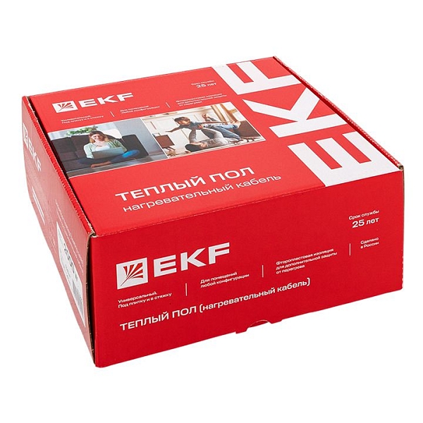 Теплый пол (нагревательный кабель) 600Вт 43 м 4,0 м2 EKF