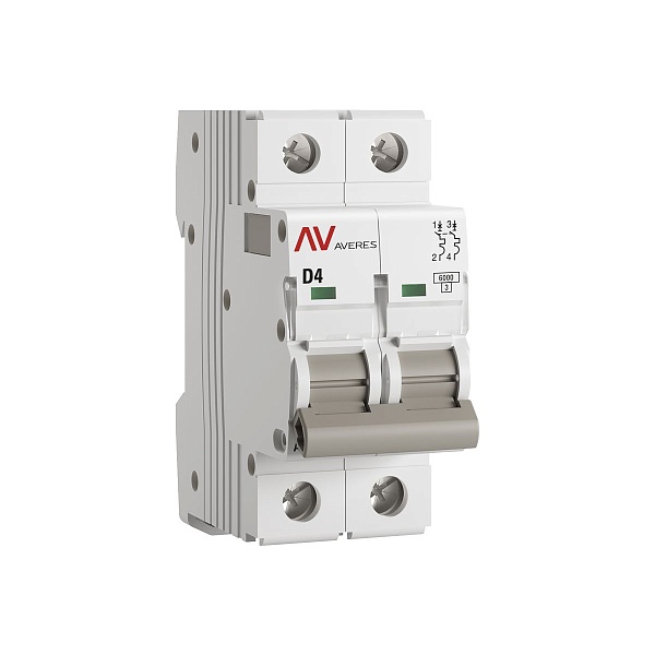 Выключатель автоматический AV-6 2P 4A (D) 6kA EKF AVERES