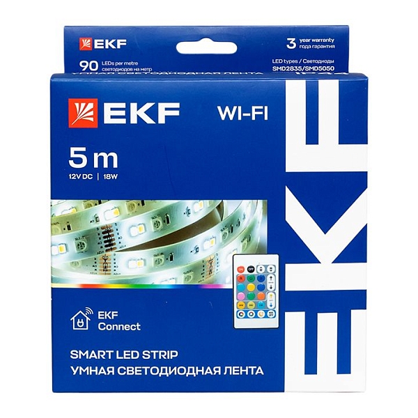 Умная светодиодная лента EKF Connect RGBW 5m