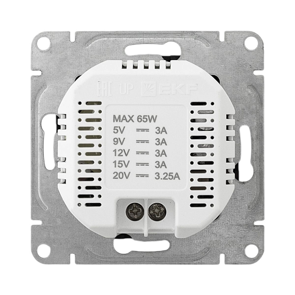 Механизм розетки USB-С, быстрая, чёрная Эпика EKF