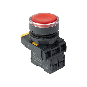 Кнопка SB-27 плоская без фиксации c подсветкой 220V AC 1NC красная IP65 EKF