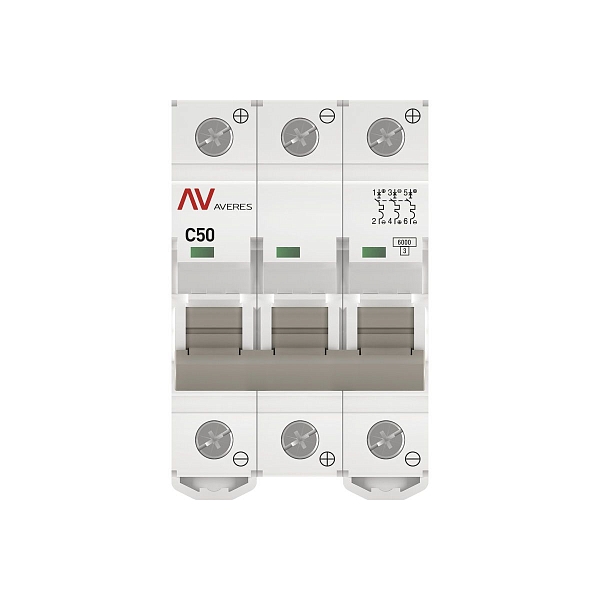 Выключатель автоматический AV-6 DC 3P 50A (C) 6kA EKF AVERES