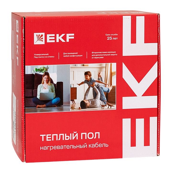 Теплый пол (нагревательный кабель) 600Вт 43 м 4,0 м2 EKF