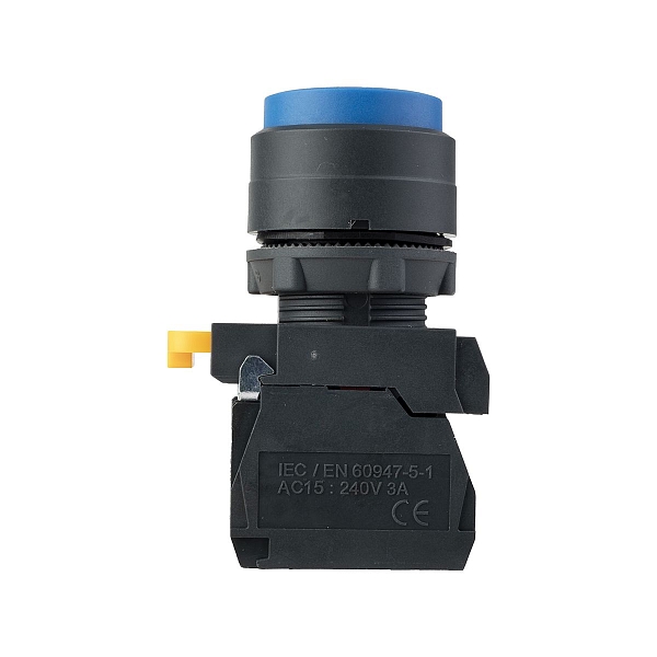 Кнопка выпирающая SB-35 с фиксацией 1NO+1NC синяя IP65 EKF
