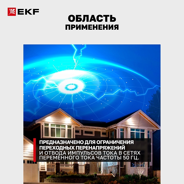 Ограничитель импульсных напряжений ОПВ-C/4P In 20кА 440В с сигн. EKF