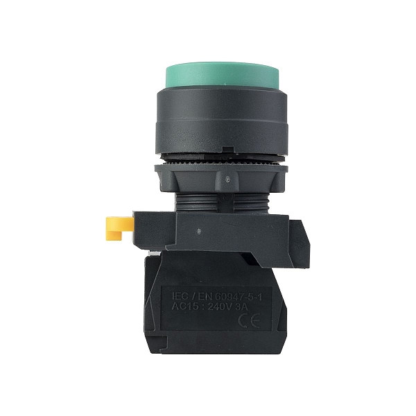 Кнопка выпирающая SB-35 с фиксацией 1NC зеленая IP65 EKF
