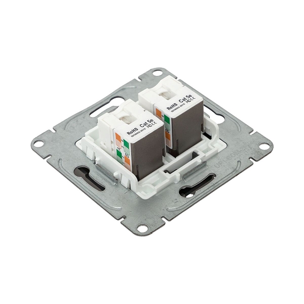 Механизм розетки RJ45 - 2шт, (cat5), мокко Эпика EKF