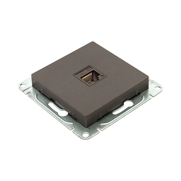 Механизм розетки RJ45 (cat5), мокко Эпика EKF