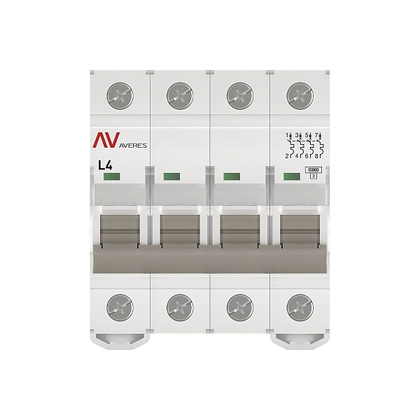 Выключатель автоматический AV-10 4P 4A (L) 10kA EKF AVERES