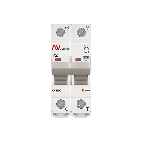 Выключатель автоматический AV-10 DC 2P 4A (C) 10kA EKF AVERES