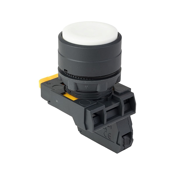 Кнопка выпирающая SB-35 с фиксацией 1NC белая IP65 EKF