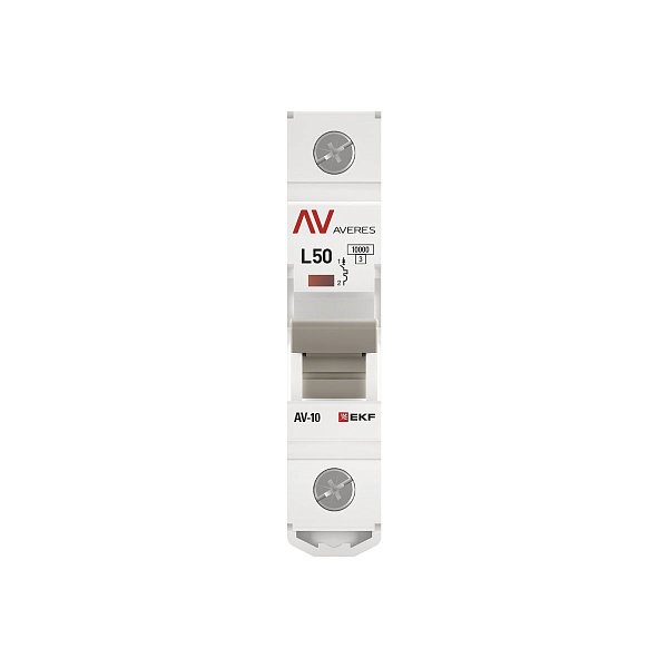 Выключатель автоматический AV-10 1P 50A (L) 10kA EKF AVERES
